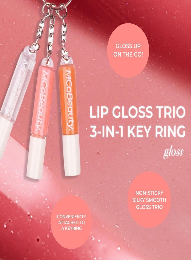 MCoBeauty - Lip Gloss Trio - 3-in-1 Gloss Keyring with Three Shades for On-the-Go Hydration & Shine - Vegan, Cruelty-Free Lip Makeup - Stocking Stuffers for Teen Girls and Women, Christmas Gifts - Image 5